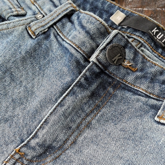 KUT FROM THE KLOTH I Reese Raw Edge Ankle Straight Leg Denim Blue Jeans, 10 - Picture 5 of 12